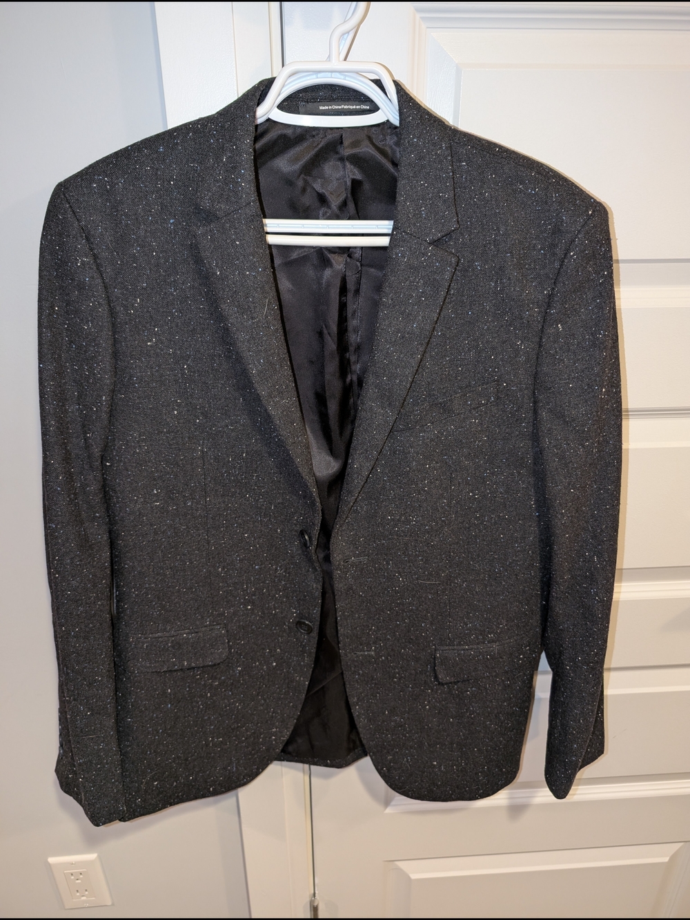 H&M Charcoal Speckled Blazer - Two-Button Slim Fit Sport Coat